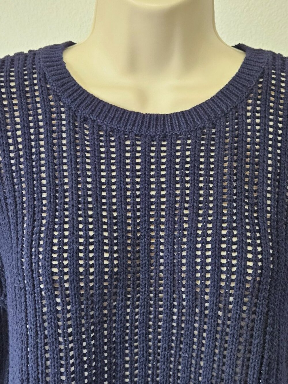 Talbots Long Sleeve Open Weave Knit Pullover Sweater - Picture 3 of 8